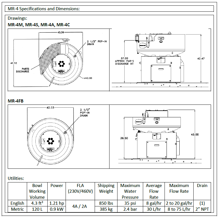 MR-4 Specs